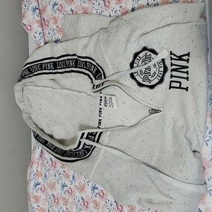 Vs pink hoodee half zip sweatshirt